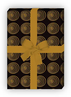Produktbild von Doodle Geschenkpapier Set, Dekorpapier, Musterpapier mit Kringeln, schwarz - G8589, 32 x 48cm