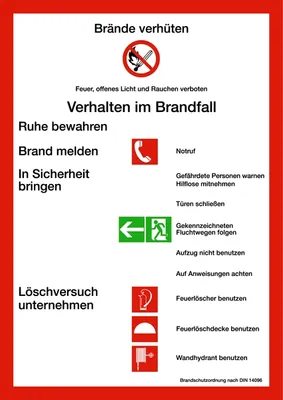 Produktbild von Schild PVC Brandschutzordnung DIN 14096 Teil A 297x210mm langnachleuchtend