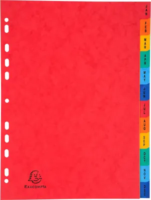 Produktbild von Exacompta 5x Register Manila-Karton 225g 12 Taben Jan.-Dez. A4 sortiert 3109Z