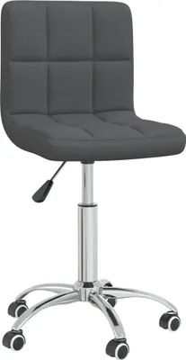 Image de Chaise pivotante de salle à manger Gris foncé Tissu