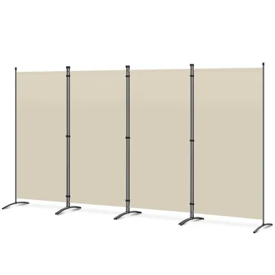 Produktbild von Angel Living 4 Teil 324x169cm Paravent Sichtschutz Balkonbespannung Balkonsichtschutz Paravent Raumteiler Trennwand,Beige