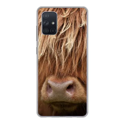 Produktbild von MuchoWow® Handyhülle Schutzhülle Hülle für Samsung Galaxy A51 Schottischer Highlander - Nase - Haare Silikon Softcase Handy Hülle - Schutzabdeckung