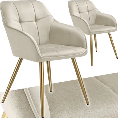 Produktbild von tectake® Esszimmerstuhl Marilyn gepolstert, in Samtoptik, gesteppt 58 x 62 x 82 cm
