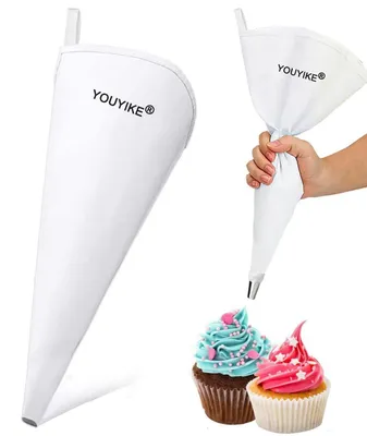 Immagine prodotto di Sacchetto per decorazioni commestibili, riutilizzabile, in cotone, 40 cm, per decorare torte