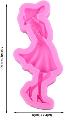 Produktbild von Silikon Kuchenform Mädchenform Rosa Wiederverwendbar Spülmaschinenfest für Selbstgemacht Schokoladenfiguren und Kuchenbacken
