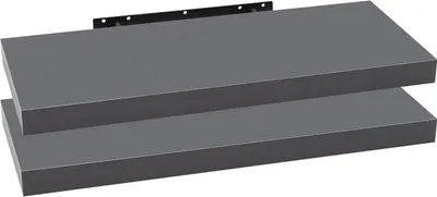 Obrázek produktu pro Sada dvou nástěnných polic, knihovny, materiál: MDF, barva: tmavě šedá, rozměry: 120 x 22,9 x 3,8 cm