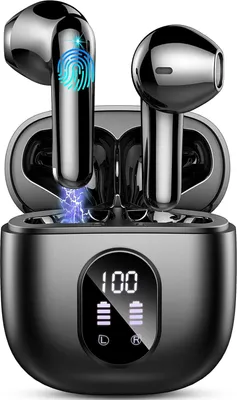 Produktbild von Kabellos Bluetooth 5.3 mit 4 Mic, 50H Kopfhörer ENC Noise Cancelling, Tiefer Bass Earbuds IP7 Wasserdicht LED-Anzeige-2024