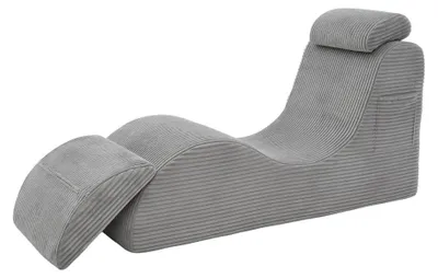 Zdjęcie produktu dla Krzesło wypoczynkowe, ergonomiczna konstrukcja, wygodne wypełnienie piankowe, jasnoszare