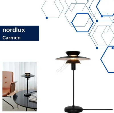 Produktbild von Tischleuchte Nordlux Carmen schwarz Metall skandinavische Tischlampe