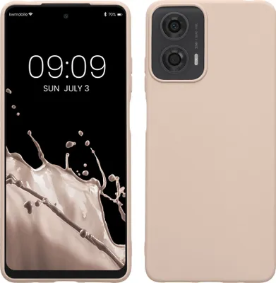 Produktbild von kwmobile Hülle kompatibel mit Motorola Moto G24 / E14 / G04 / G04s Hülle - weiches TPU Silikon Case - Cover geeignet für kabelloses Laden - Coconut