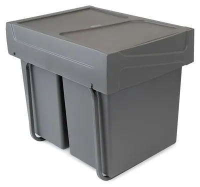 Produktbild von emuca Abfallsorter 2x 20 Liter Abfallvolumen mit Handauszug / Müllbehälter