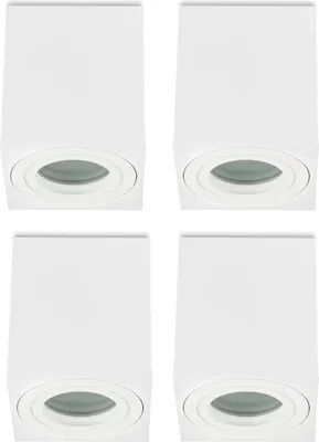 Produktbild von Sweet LED Aufbaustrahler Bad eckig GU10 Alu Deckenleuchte weiß Aufbauspot 4er