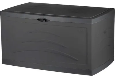 Image de Malle de Jardin Serena - 310 L - Gris Anthracite - 121 x 55 x 66 cm - Roulettes et Serrure - Fabrication Française