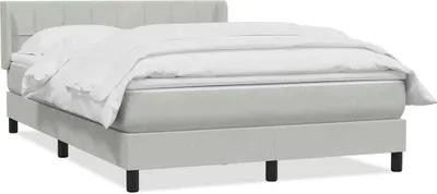 Obrázek produktu pro vidaXL Skříňová postel s matrací světle šedá 160x220 cm sametová
