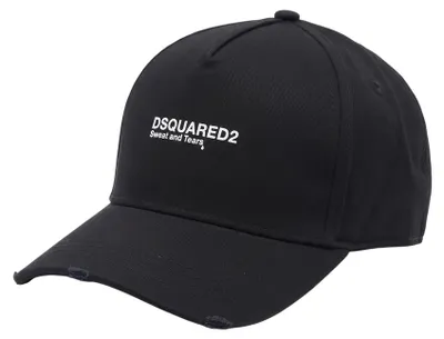 Produktbild von Dsquared2 Mini Logo Baseball Cap Baumwolle Schwarz Weiß Sweat and Tears