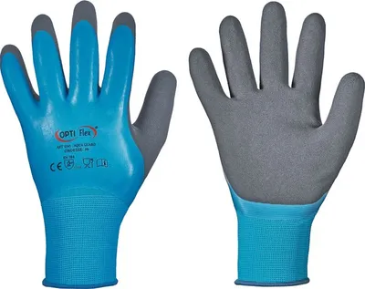 Obrázek produktu pro Rukavice Aqua Guard Gr.8 modré EN 388 PSA II PA w.Latex/Latex OPTIFLEX