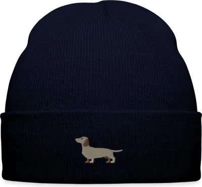 Produktbild von Spreadshirt Dackel Stickerei Bestickte Wintermütze, One size, Navy