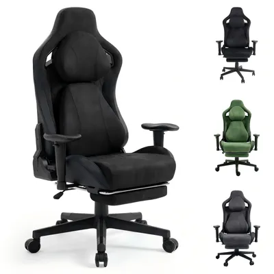 Produktbild von HAPPYHOME Ergonomischer gaming stuhl mit ausziehbare Fußstütze, Bürostuhl mit 155° Liegefunktion