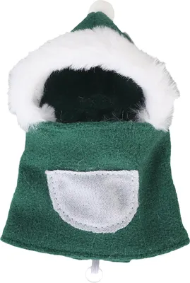 Produktbild von Weihnachtsvogelkleidung weiche Hautfreundliche süße Kapuze -Fluganzug für Papagei LoveBird Cockatiel Green L.