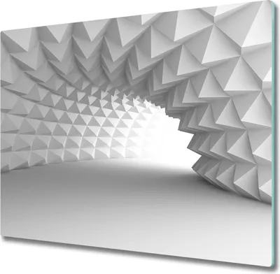 Produktbild von Glas Herdabdeckplatte 60x52 cm Spritzschutz Glasabdeckplatte Schneidebrett Abstrakter Tunnel