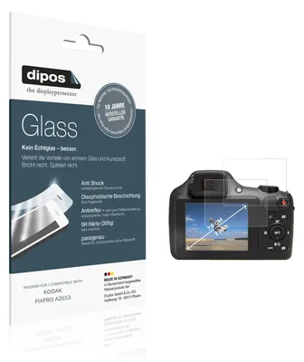 Produktbild von 2x Schutzfolie für KODAK PIXPRO AZ653 matt - Anti-Shock 9H Folie dipos Glass Kunststoffglas