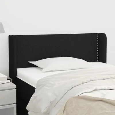 Produktbild von The Living Store Kopfteil mit Ohren Schwarz 93x16x78/88 cm Stoff