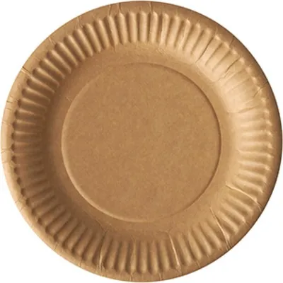 Produktbild von PAPSTAR Teller rund Ø 15 cm, braun, aus Pappe "pure" | Schrumpffolie (100 Stück)