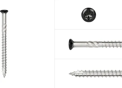 Produktbild von Schrauben für keilstülpschalung Schwarz Edelstahl 410 5 x 60 mm Torx 25 Teilgewinde - Schachtel 100 Stück