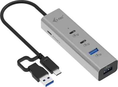Produktbild von D I-TEC Universal Charging Metal HUB 2x USB-C 3.2 Gen.1 + 2x USB-A 3.2 Gen.1 1x USB-C PD 85W