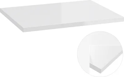 Produktbild von Waschtischplatte 60 x 46 cm SOFIA-107 Hochglanz weiß lackiert, B/H/T: ca. 60/2,5/46 cm