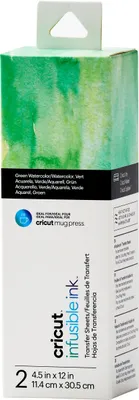 Produktbild von Cricut Joy Infusible Ink Transferbogen Green Watercolor - 2 Bogen 11,4 x 30,5 cm