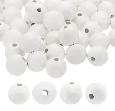 Holzkugeln 18 mm, 25 Stück, rund, für DIY-Basteln und Schmuck, Weiß