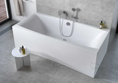 Produktbild von ECOLAM Badewanne Wanne Rechteckbadewanne  Acryl weiß Vi 190x90 cm + Schürze + Ablaufgarnitur Ab- und Überlauf Automatik Füße Silikon