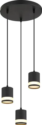 Immagine prodotto di Lampada a sospensione a LED, nera, 3 luci, H 110 cm