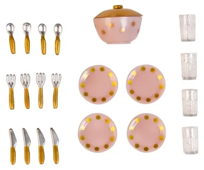 Produktbild von Lundby Set – Essenservice (rosa/gold)