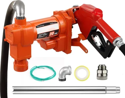 Immagine prodotto di Pompa carburante - Pompa diesel 12 V CC - Portata 76 l/min - 0,25 CV - Pistola di erogazione automatica - Tubo di erogazione e tubo di aspirazione - Per benzina, diesel, cherosene e biodiesel