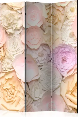 Produktbild von 3-teiliger Doppelseitiger Vlies Paravent - Flower Bouquet 135x172 cm Blumen b-B-0281-z-b