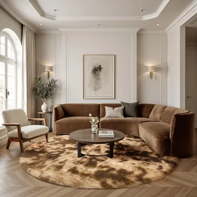 Image de Tapis de couloir, poilu, 80x160 cm, couleur marron