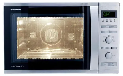 Zdjęcie produktu dla Sharp Home Appliances R-941STW, Blat, Kuchenka mikrofalowa kombinowana, 40 l, 1050 W, Wbudowany wyświetlacz, Przyciski, obrotowy