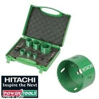 Produktbild von Hitachi 752171, Set, Aluminium, Eisenguss, Kupfer, Gipskarton, Kunststoff, Edelstahl, Holz, Grün, Grau, Bimetallisch, Hochgeschwindigkeitsstahl (HSS), Sechskantschaft