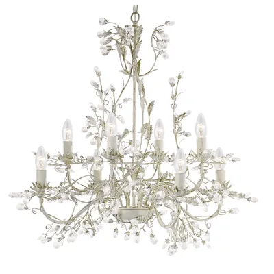 Obrázek produktu pro Lustr Almandita Classic Steel White Glass Gold 8 světel E14