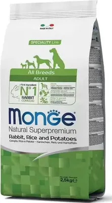 Obrázek produktu pro Monge Speciality – krmivo pro králíky s rýží a bramborami, 2,5 kg