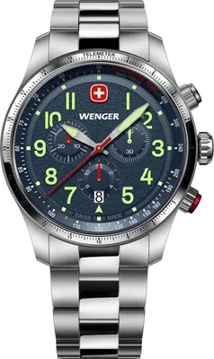 Produktbild von Wenger 01.0543.112 Herrenuhr Terragraph Chrono 43mm 10ATM