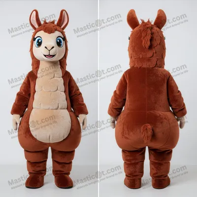 Produktbild von Rostorangefarbenes MASTICOT Lama-Maskottchen mit großen Augen