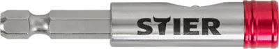 Produktbild von STIER Schnellwechsel-Bithalter, 1/4'', 65 mm lang, magnetisch, einhändiger Wechsel, Sechskant, schlanke Ausführung