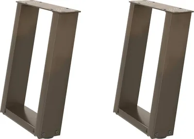 Produktbild von vidaXL Couchtischbeine U-Form 2 Stk. Naturstahl 28x(42-43) cm Stahl
