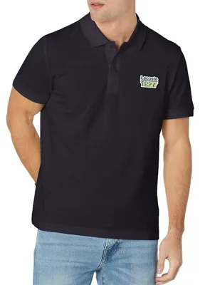 Produktbild von Herren-T-Shirt Lacoste Piqué Baumwolle Regular Fit Marineblau XS