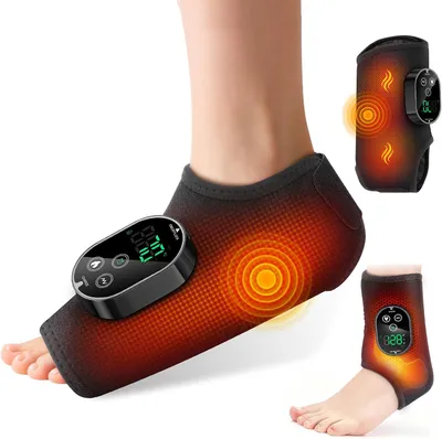 Image de Appareil de massage des pieds, sans fil, avec 6 niveaux de chaleur, 3 modes de vibration et 3 minuteries