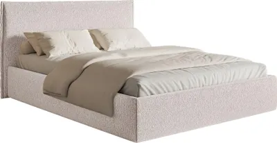 Produktbild von Selsey Softie Slim – Polsterbett 200×200 mit Lattenrost, Chenille, beige