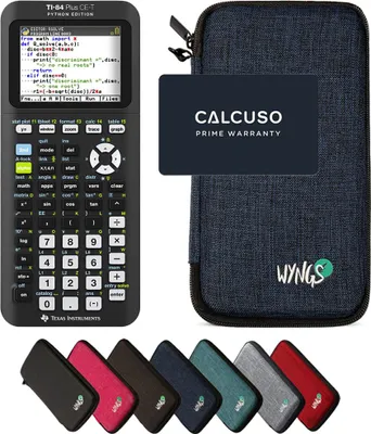 Produktbild von TI-84 Plus CE-T Python Edition inkl. WYNGS Schutztasche Blau - Grafikrechner - Basic Set